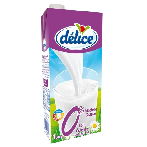 LAIT DELICE ECREME 0 MATIERE GRASSE 6 X 1L