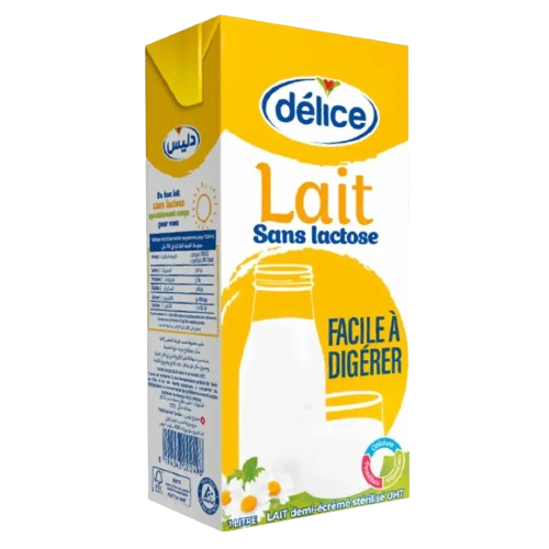 LAIT DELICE DEMI ECREME SANS LACTOSE 6 X 1L