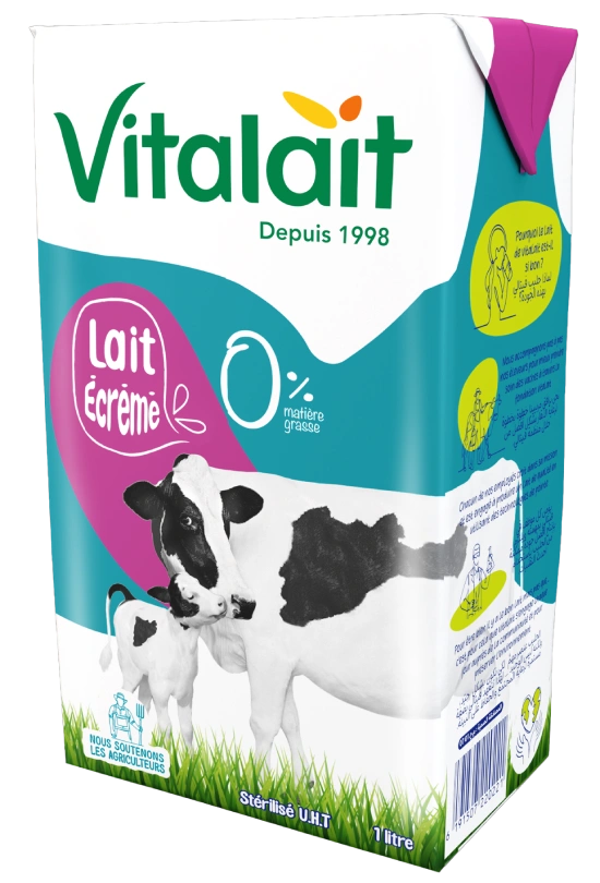 LAIT VITALIT ECREME 0 MATIERE GRASSE 6 X 1L